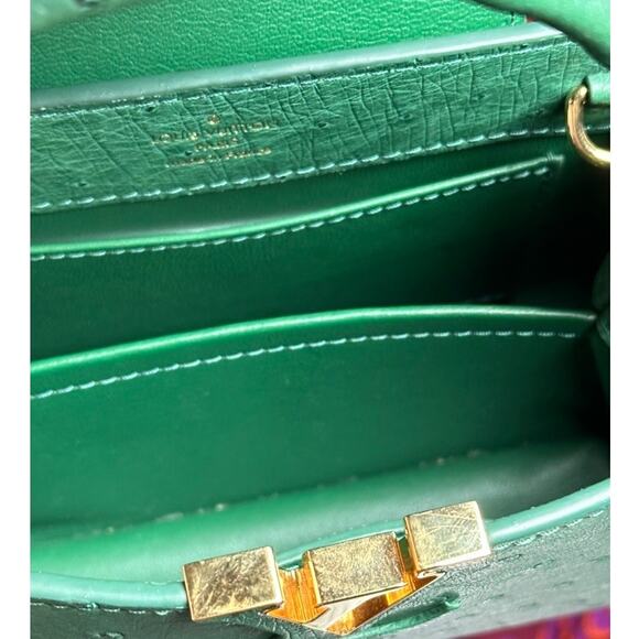 Louis Vuitton Ostrich Mini Capucines Green Bag EUC Excellent - Picture 8 of 8